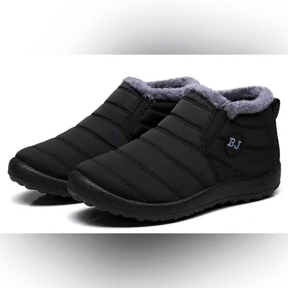 BJ Waterproof Black Slip on Sneakers. Size: 10.5